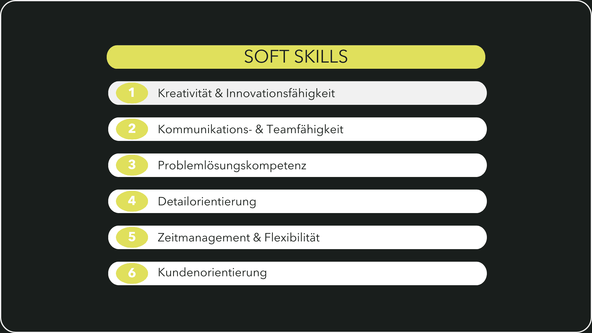 Grafik, die die Soft Skills eines Webdesigners / einer Webdesignerin aufzeigt